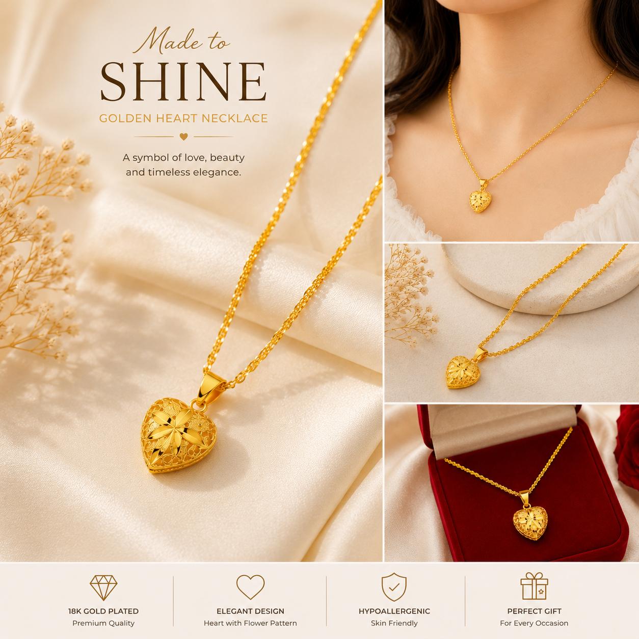 Heart Shaped Memorial Necklace